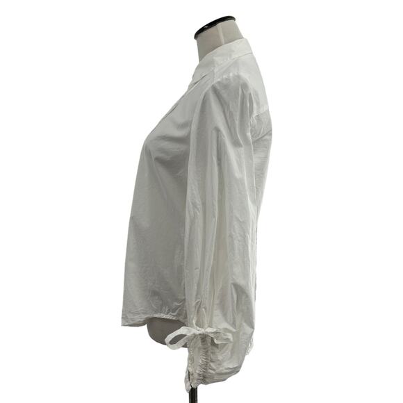 Sundance White Kenna Button Up Tie Sleeve Shirt - Picture 8 of 11
